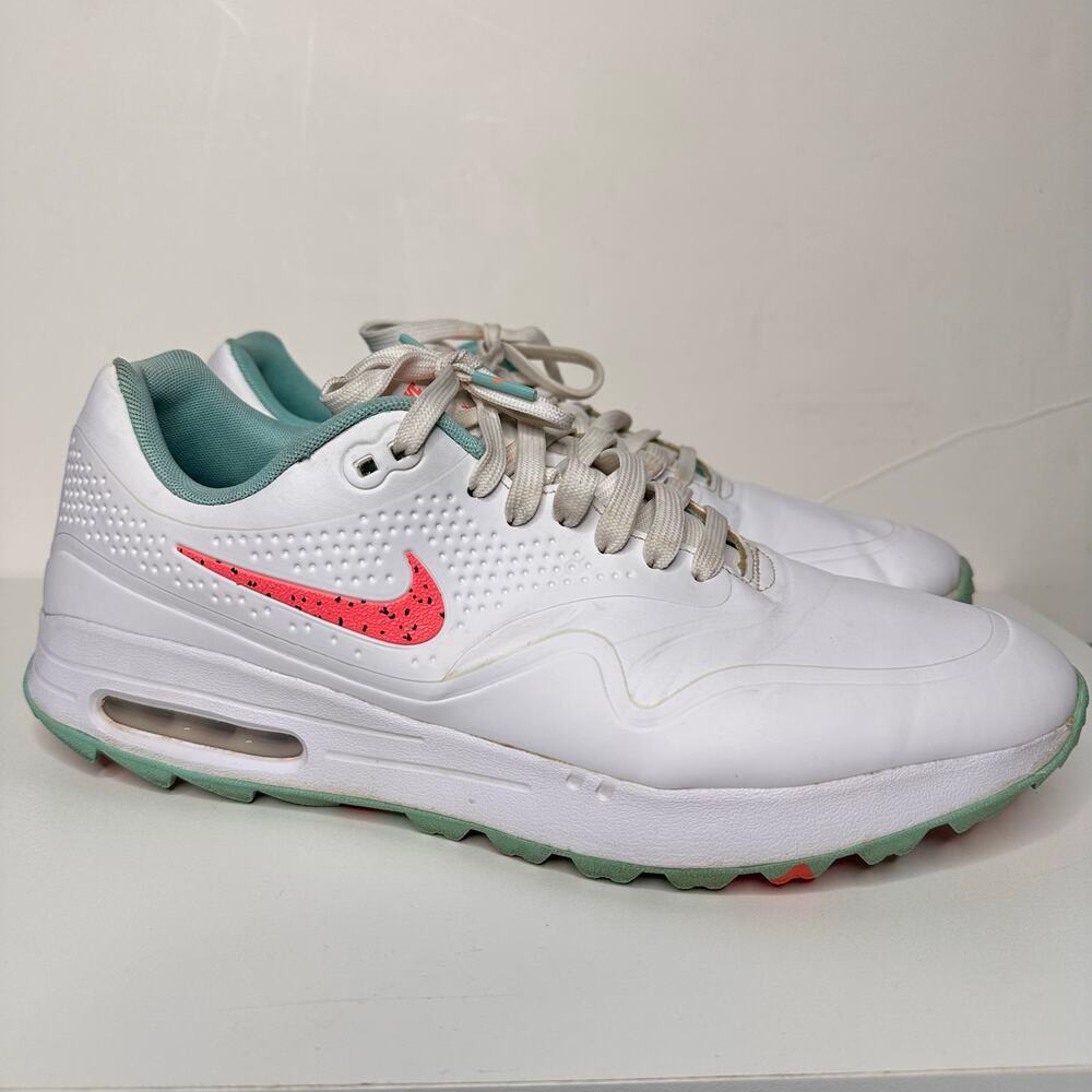 Nike Men's Air Max 1G Golf Shoes White Aurora Hot Punch AQ0863-104 Sz 11.5